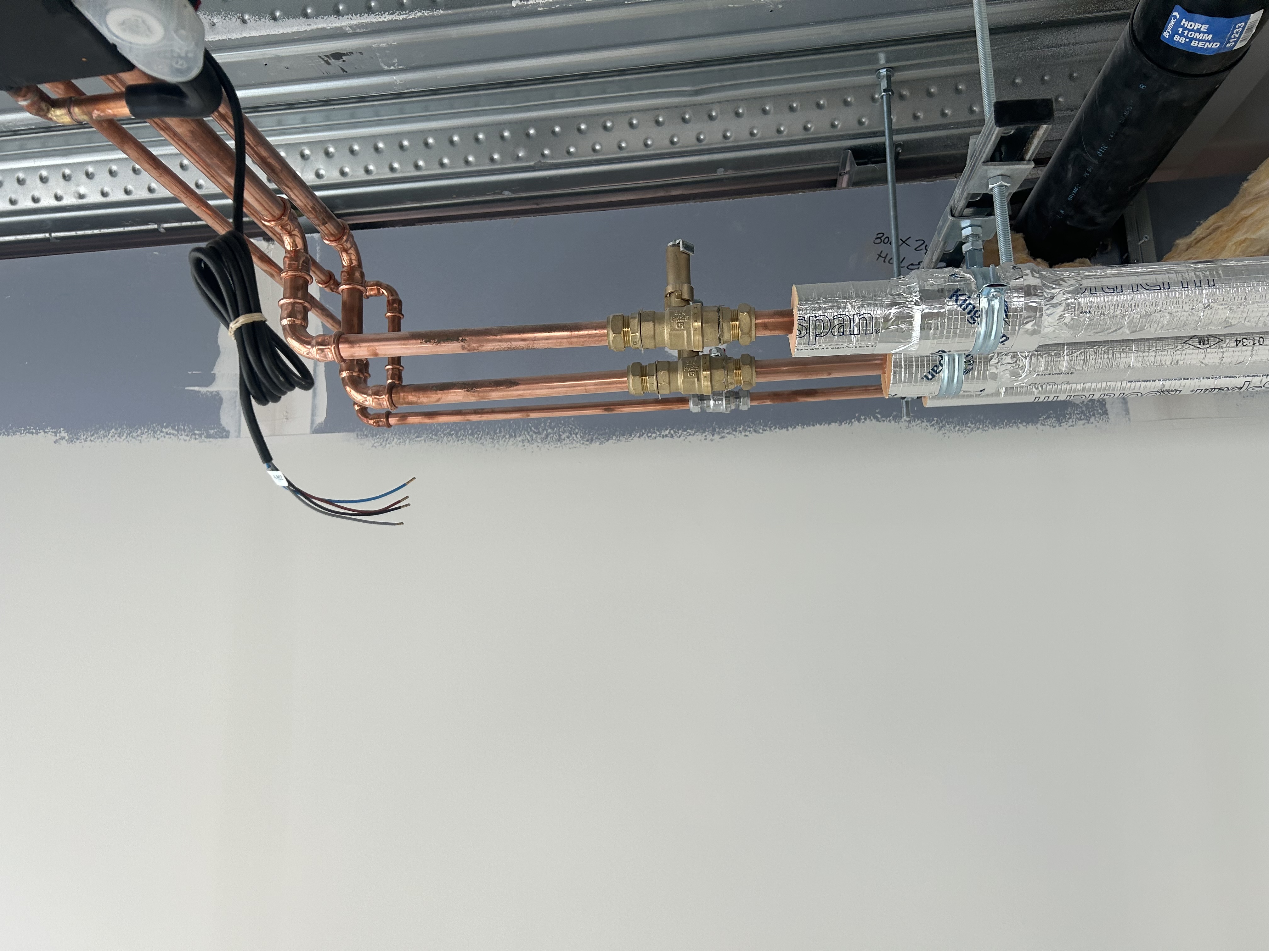 Copper pipework installation