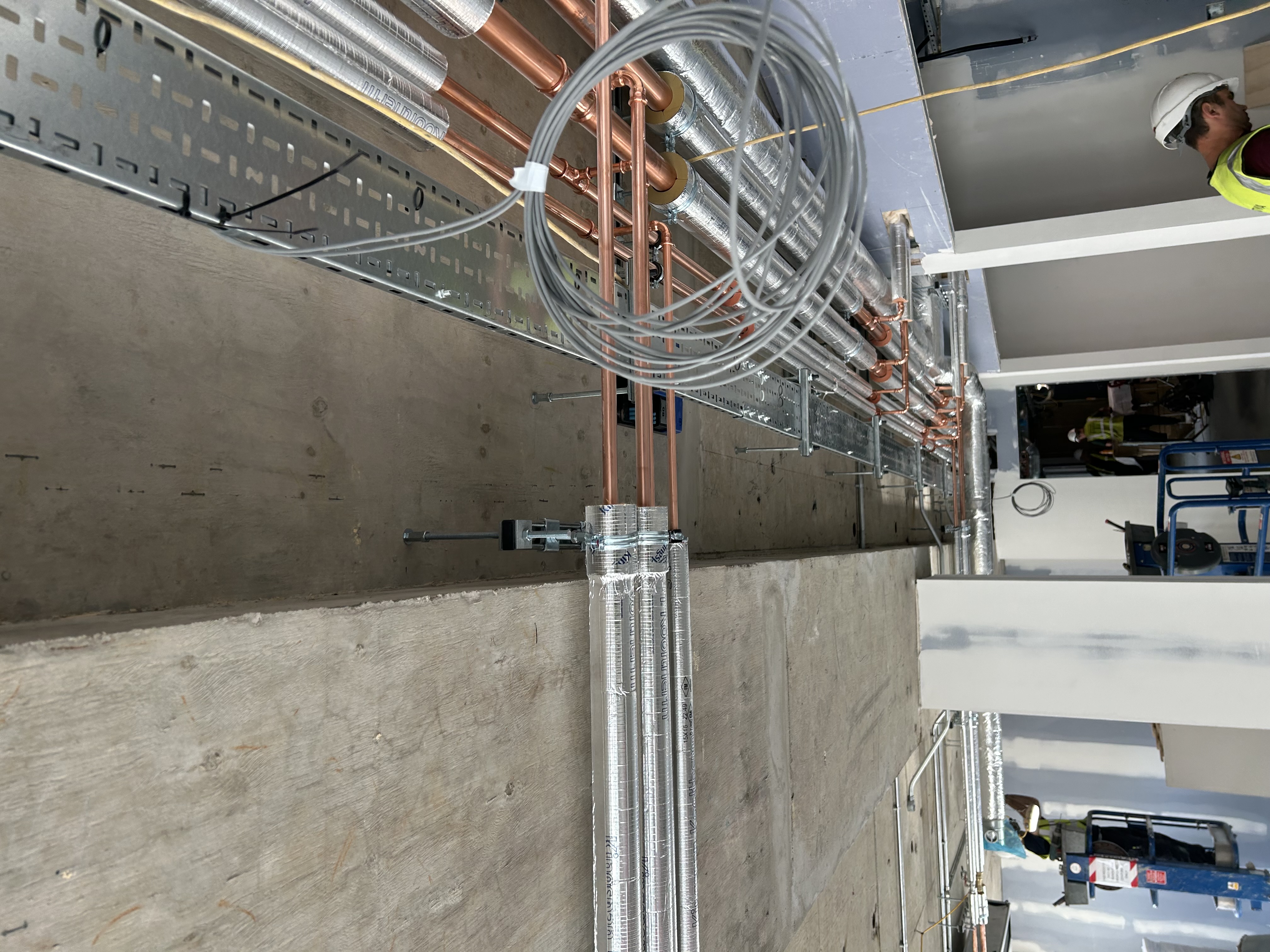 Ceiling pipework installation