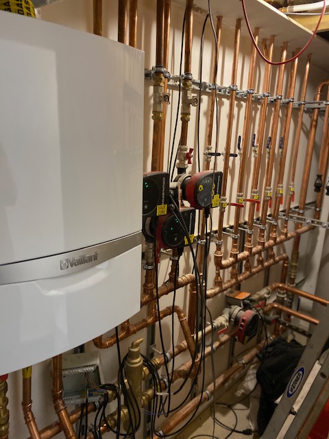 Vaillant boiler installation with control systems