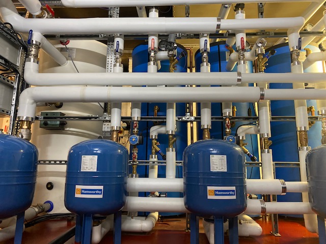Detailed view of expansion tanks